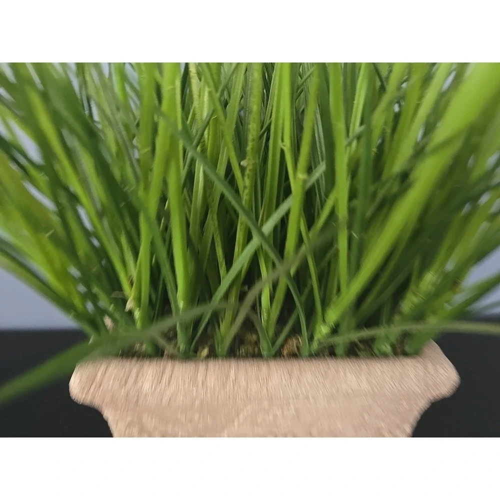 Set of 2 Faux Potted Grass in Faux Concrete Planter Patio Decorative Accent‎